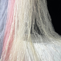Tissu en maille de polyester léger et respirant à motif vague d'eau, dentelle transparente, pour robes, jupes et décoration de vêtements pour enfants