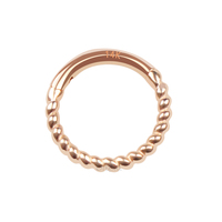 Bague en métal éternel 14K, croissant d'or massif, sans couture, à charnière