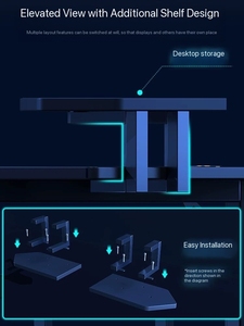 華新モダンスタイル伸縮式長方形カーボンファイバーゲーミングデスク、収納引き出し付き、ホームオフィスやリビングルームに十分な大きさ - Product Image 2