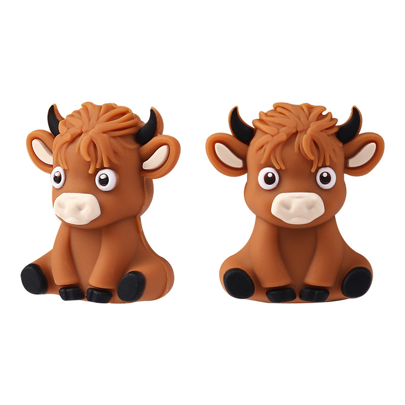Vache des Highlands 3D marron jaune