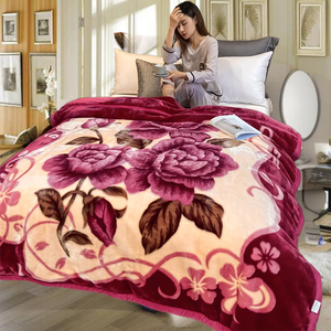 <b>Heavy</b> Thick King Size Korean Style 2 Ply Double Layer Solid Color Dyed Fleece Throw Mink Raschel <b>Blanket</b> for Winter - Product Image 4