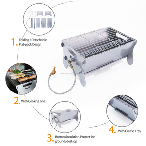 Outdoor Camping Stainless Steel Flat Pack Smokeless Gas <strong>BBQ</strong> Grill Portable Folding Barbecue <strong>Fire</strong> <strong>Pit</strong> - Product Image 3