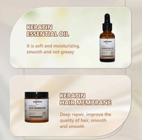 Perawatan Rambut Kecantikan Anti-Ketombe Herbal Organik Keratin Melembapkan Melindungi Mencegah Kerusakan Akar Set Sampo Kondisioner