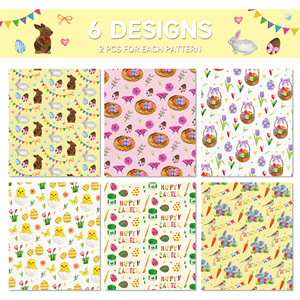Huancai 12 PCS <strong>Easter</strong> <strong>Wrapping</strong> <strong>Paper</strong> Sheets Bunny Eggs Gift <strong>Wrapping</strong> <strong>Paper</strong> Flat DIY Craft Art <strong>Paper</strong> for Spring Party Supplies - Product Image 3