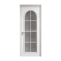 Portes intérieures pré-encadrées de style français, blanches et apprêtées, pour maisons, avec panneau en verre dépoli