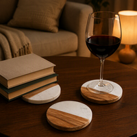Sous-verres modernes en marbre, tapis et dessous de plat écologiques ronds pour table, cuisine, maison, mariage