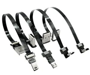 Kabel ekstensi Data USB 2.0 FPC datar tipis fleksibel kabel pengisian daya data USB sudut 180 derajat