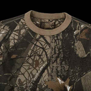 100% algodón caza Camping Waffle tejido <span class=keywords><strong>t</strong></span>érmico <span class=keywords><strong>Camo</strong></span> Camisetas cuello redondo de manga larga para hombres DTG estampado Real Tree <span class=keywords><strong>Camo</strong></span> de gran tamaño - Product Image 4