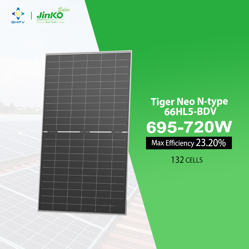 Jinko N-Type 66HL5-BDV 695W-720W Bifacial Solar Panel - High