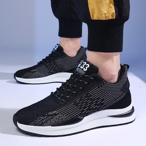 Chất Lượng Cao Màu Đen Sneakers Cho Nam Giới Ren Lên Chiều Cao Tăng Chạy Giày Lưới Người Đàn Ông Thở Của Giản Dị Giày 2024 - Product Image 4