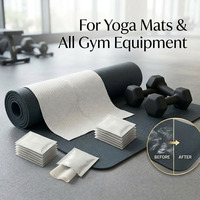 Lingettes nettoyantes pour surfaces d'équipements de fitness à parfum naturel, pour tapis de yoga transpirants