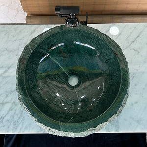 Circolare Verde Verde Verde <span class=keywords><strong>Guatemala</strong></span> marmo moderno lavabo lavello senza intagliatura esterna per uso Hotel e Villa - Product Image 2