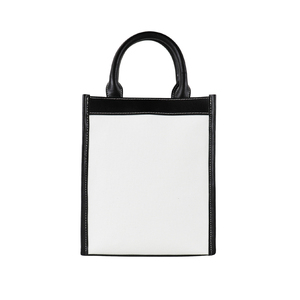 Custom Logo Mini Canvas Tote Bag Box Shape with Leather Handle and Crossbody Strap Gold Hardware Women <b>Small</b> <b>Handbag</b> - Product Image 3