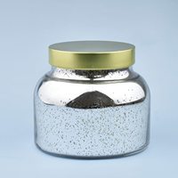 Individuelle luxuriöse große natürliche Aroma-Sojawachs-Chrom-Quartz-Glas-Glas-Kerze mit Golddeckel für Zuhause Aromatherapie Hochzeitsfeier