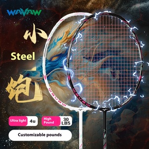 <span class=keywords><strong>Raquette</strong></span> de <span class=keywords><strong>Badminton</strong></span> authentique à lame de contre-attaque Petit canon en acier 4U Tout en fibre de carbone Adulte Single Beat PU Grip-de Official - Product Image 1