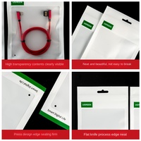 Chargeur USB pour téléphone portable, sac Yin-Yang, emballage transparent nacré refermable avec fermeture éclair pour câble de données d'écouteurs