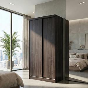 Armoire de luxe en bois de haute qualité avec portes coulissantes doubles et 2 tiroirs - Product Image 2