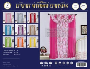 Rideaux <span class=keywords><strong>de</strong></span> fenêtre assortis imprimés et unis, à volants, pour salon, avec perles – Vente chaude - Product Image 6