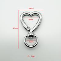 Porte-clés Cœur en Acier Inoxydable de Luxe de Haute Qualité avec Mousqueton Pivotant, Étanche et Tendance, Accessoire de Bagage DIY