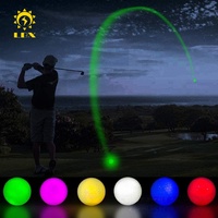 Balle de golf lumineuse LED LBX XGR150 pour terrain de nuit, en caoutchouc synthétique 45G, balle d'entraînement phosphorescente, personnalisable