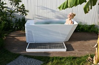 Baignoire de trempage à froid en acrylique tout-en-un, rectangulaire, avec refroidisseur 1HP, pour athlètes, spa et massage, avec drain, pour SPA