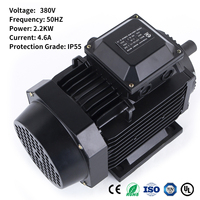 Moteur de ventilateur industriel triphasé électrique Jiangxin 380V en aluminium moulé, fréquence 50Hz, IP55, EC 2.2KW, efficacité IE4