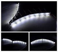 Luz led de circulación diurna para coche, lámpara de señal de giro de ojo de águila Flexible, decorativa secuencial, 16LED