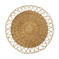 Napperon en rotin fait main plaque chargeur décoration murale fleur ronde napperon en rotin maison tapis de Table de mariage Boho
