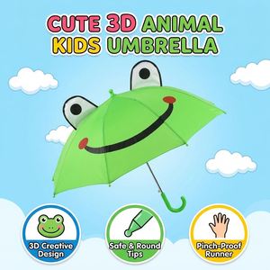 Nouvelle Arrivée Parapluie Semi-Automatique 8 Baleines pour Enfants, Motif Dessin Animé Mignon 3D Créatif, Vente en Gros pour la Pluie - Product Image 3