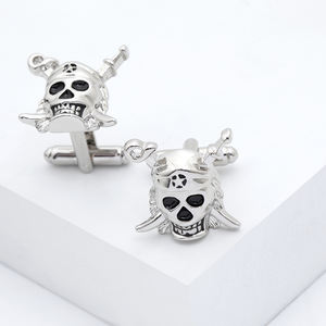 Film périphérique les <span class=keywords><strong>Pirates</strong></span> des Caraïbes boutons de manchette crâne créatif pour hommes accessoires de chemise française - Product Image 4