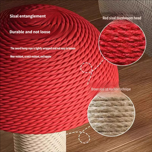 LKS Little Mushroom Red, Pequeño Árbol para Gatos y Poste <span class=keywords><strong>Rascador</strong></span>, Duradero, Resistente a los Arañazos, Juguete para Gatos que No Desprende Pelos - Product Image 3