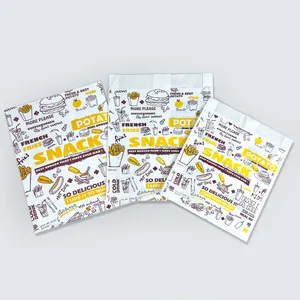 ZJPACK食品安全ファーストフードカスタム印刷バーガー紙袋耐油性