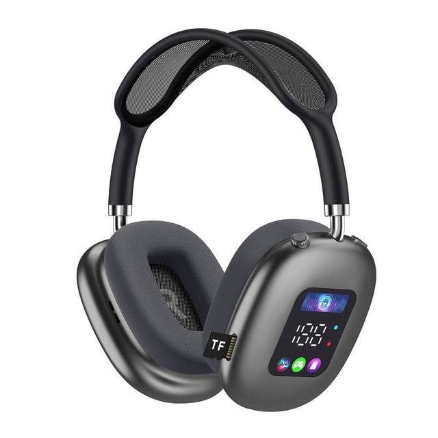 Wireless Foldable Over-Ear Headphones RGB Digital Display Screen with Card Reading Function for Music Lovers