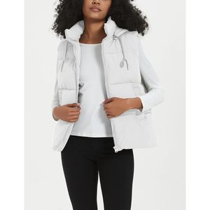 FOXA Gilet matelassé pour femme, sans manches, à fermeture éclair, isolé, à capuche, pour l'hiver, la randonnée en plein air, avec poches - Product Image 2