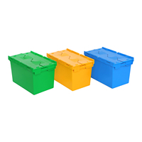 Conteneurs en plastique PP empilables pour la distribution au détail, grandes caisses de stockage écologiques avec couvercle intégré pour l'inventaire d'entrepôt