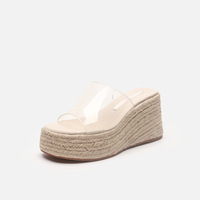 Sandales compensées XINZI RAIN pour femmes, grandes tailles 35-44, à semelle épaisse, style espadrilles, à enfiler, pour l'extérieur, collection 2024