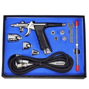 Kit aérographe 116B 0.3 0.5 0.8mm à double action, alimentation par gravité, portable, pour travaux d'art, peinture, modélisme, réparation de meubles - Product Image 5