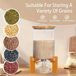 Dispensador de Cereales Multifuncional de Vidrio Redondo de 5 L y 8 L para Alimentos Secos, Hermético, para Encimera, Venta al Por Mayor - Product Image 2