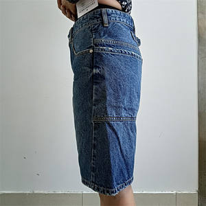Pantalones cortos de mezclilla para mujer al por mayor de China, pantalones cortos de mezclilla azules informales de verano, pantalones cortos Vintage de diseño de moda, OEM personalizado - Product Image 3
