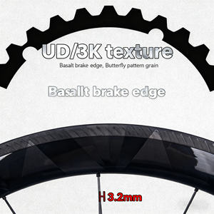 Ruedas de Bicicleta de Carretera RUJIXU 700c, Carbono, 50 mm, Patrón de Mariposa, Freno V, Clincher, Tubeless Ready, Duraderas, Alto Rendimiento, 16/21H - Product Image 5