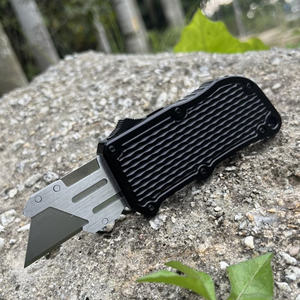 UK-2025 Heavy Duty Petit coupeur de boîte Otf rétractable automatique <span class=keywords><strong>Edc</strong></span> Pocket Poignée en aluminium léger Mini couteau utilitaire à rétraction automatique - Product Image 2