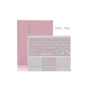 Housse de support en cuir PU étui rose coloré avec clavier BT Trackpad étui pour clavier sans fil pour Ipad air 4/5 pro 10.9/11 pouces