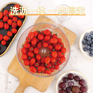 Panier de lavage de fruits automatique de style simple, égouttoir à légumes en plastique transparent avec filtre à eau pour un nettoyage sain - Product Image 5