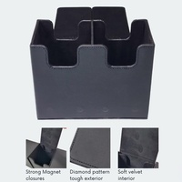 Boîte de rangement pour cartes TCG en PU avec fermeture à bouton, haute qualité, multi-imprimée, style tendance, pour cartes gradées, étui à deux rangées