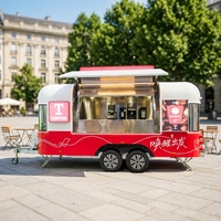 Remorque à café mobile en acier inoxydable de 14,8 pieds entièrement équipée, camion de crème glacée, camion de barbecue, camion de hamburgers, camion de pizzas, camion de boissons fruitées, camion de restauration