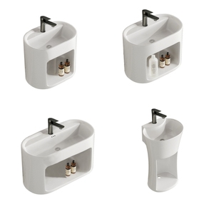 Model Baru <span class=keywords><strong>2026</strong></span> Kamar Mandi Mewah Modern Satu Unit Wastafel Gantung Dinding dengan Rak Mudah Dibersihkan - Product Image 6