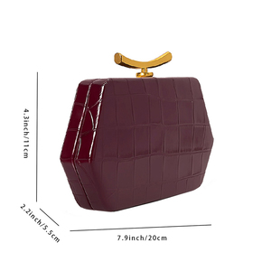 Bolso de Noche Elegante con Textura de Cocodrilo para Mujer, Cartera de Mano de Piel Sintética con Cadena Desmontable para Bodas y Desfiles de Moda - Product Image 6