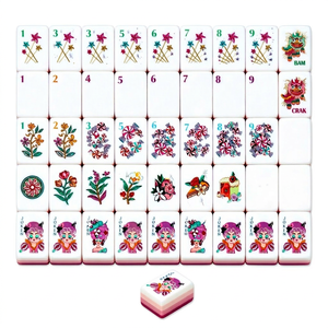 2026 Fichas de Mahjong Americano de Acrílico Fucsia de 4 Capas Color Caramelo, Juego de Mahjong Americano tipo Sándwich - Product Image 1