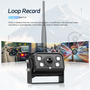 Podofo 9 ''AHD Kit digitale <span class=keywords><strong>Wireless</strong></span> telecamera posteriore per auto aiuto per retromarcia visione notturna IPS per camion Bus 12V-24V BSD registrazione Loop - Product Image 5