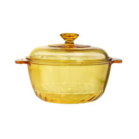 Ustensiles de cuisine, nouveau design, vente en gros, pot en verre borosilicate ambré, verrerie, casserole, micro-ondes